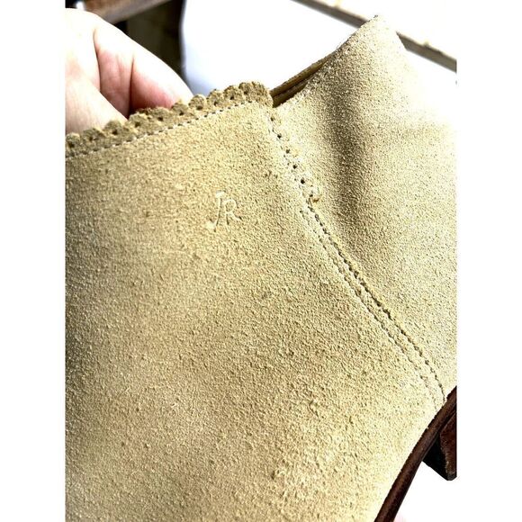 Jack Rogers Tan Suede Ankle Boots Booties Size 10 M Bailee Camel - Picture 6 of 12